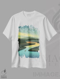 تیشرت سفید طرح دار آمازون، هنر دیجیتال اثر عمر اسکالانته | فروشگاه ایماژ