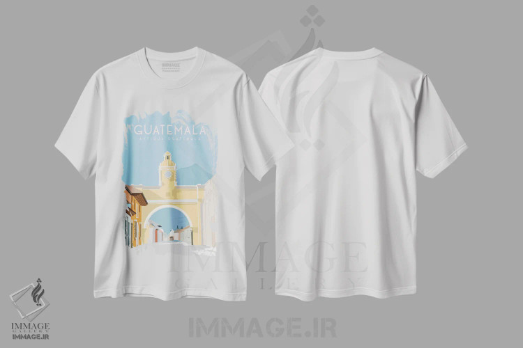 تیشرت سفید طرح دار آنتیگوا گواتمالا، هنر دیجیتال اثر عمر اسکالانته | immage.ir