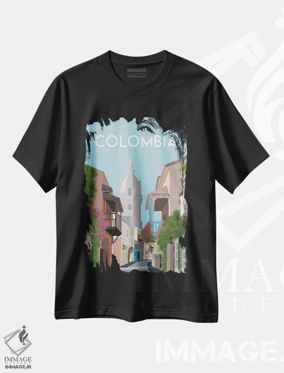 تیشرت مشکی طرح دار کلمبیا، هنر دیجیتال اثر عمر اسکالانته | immage.ir