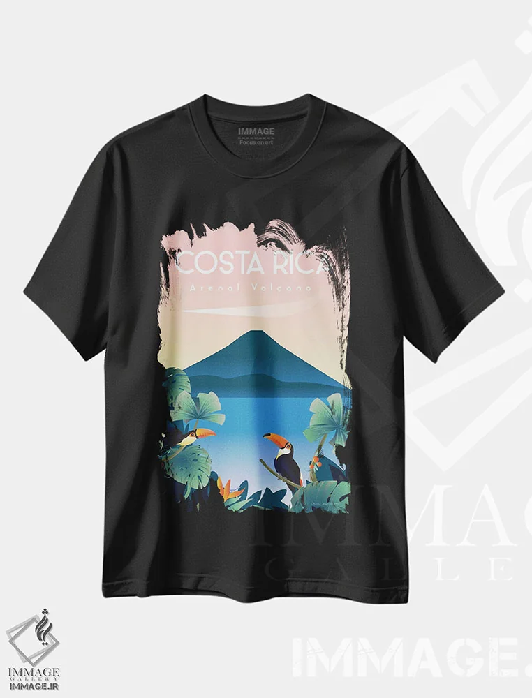 تیشرت مشکی طرح دار کاستاریکا، هنر دیجیتال اثر عمر اسکالانته | فروشگاه ایماژ