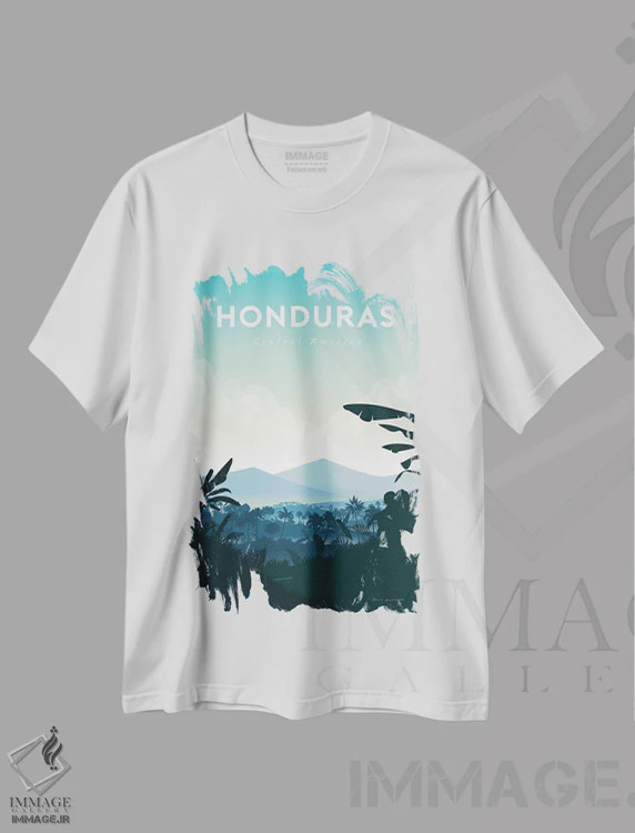 تیشرت سفید طرح دار هندوراس، هنر دیجیتال اثر عمر اسکالانته | immage.ir