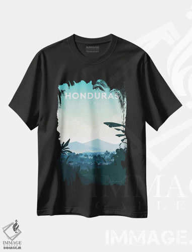 تیشرت مشکی طرح دار هندوراس، هنر دیجیتال اثر عمر اسکالانته | فروشگاه ایماژ