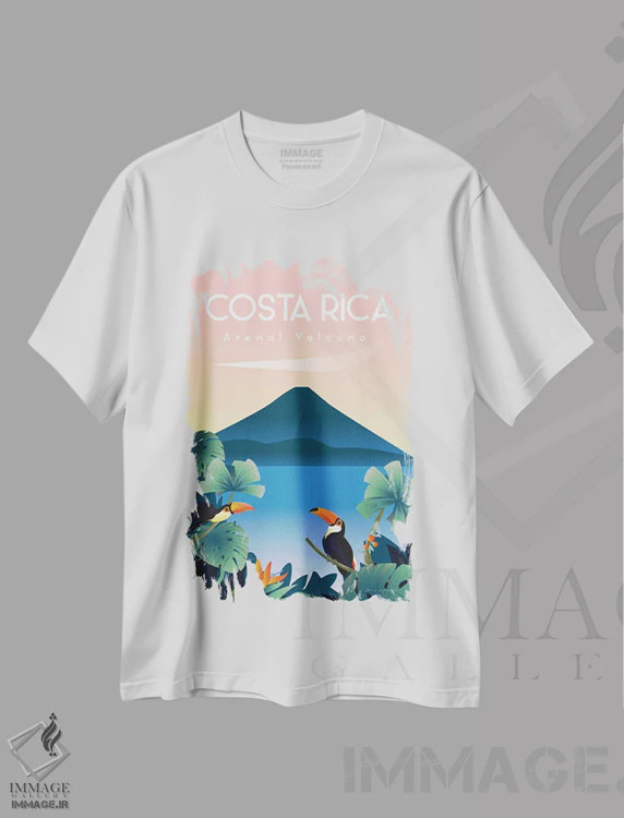 تیشرت سفید طرح دار کاستاریکا، هنر دیجیتال اثر عمر اسکالانته | immage.ir