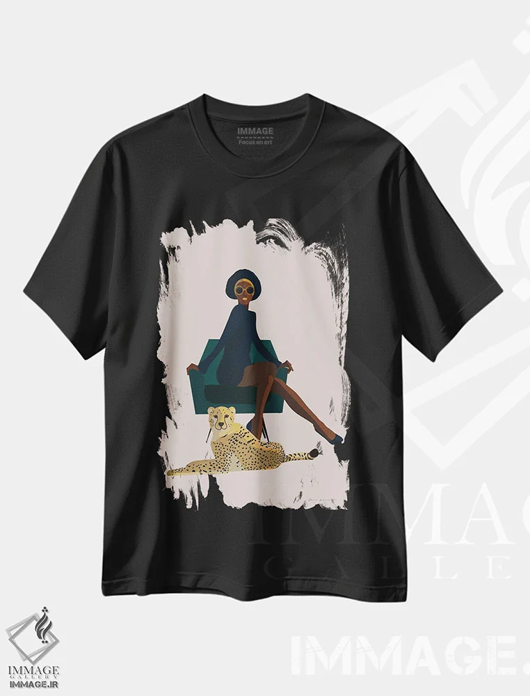 تیشرت مشکی طرح دار استراحتگاه وحشی II، تزئینی اثر عمر اسکالانته | immage.ir