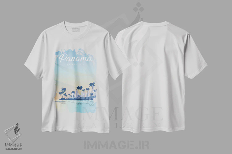 تیشرت سفید طرح دار پاناما، هنر دیجیتال اثر عمر اسکالانته | immage.ir