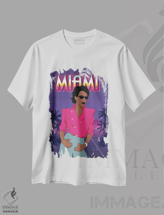 تیشرت سفید طرح دار دهه هشتادی ها II، هنر فاخر معاصر اثر عمر اسکالانته | immage.ir