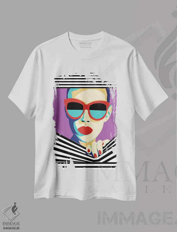 تیشرت سفید طرح دار استایل و نگرش II، هنر فاخر معاصر اثر عمر اسکالانته | immage.ir