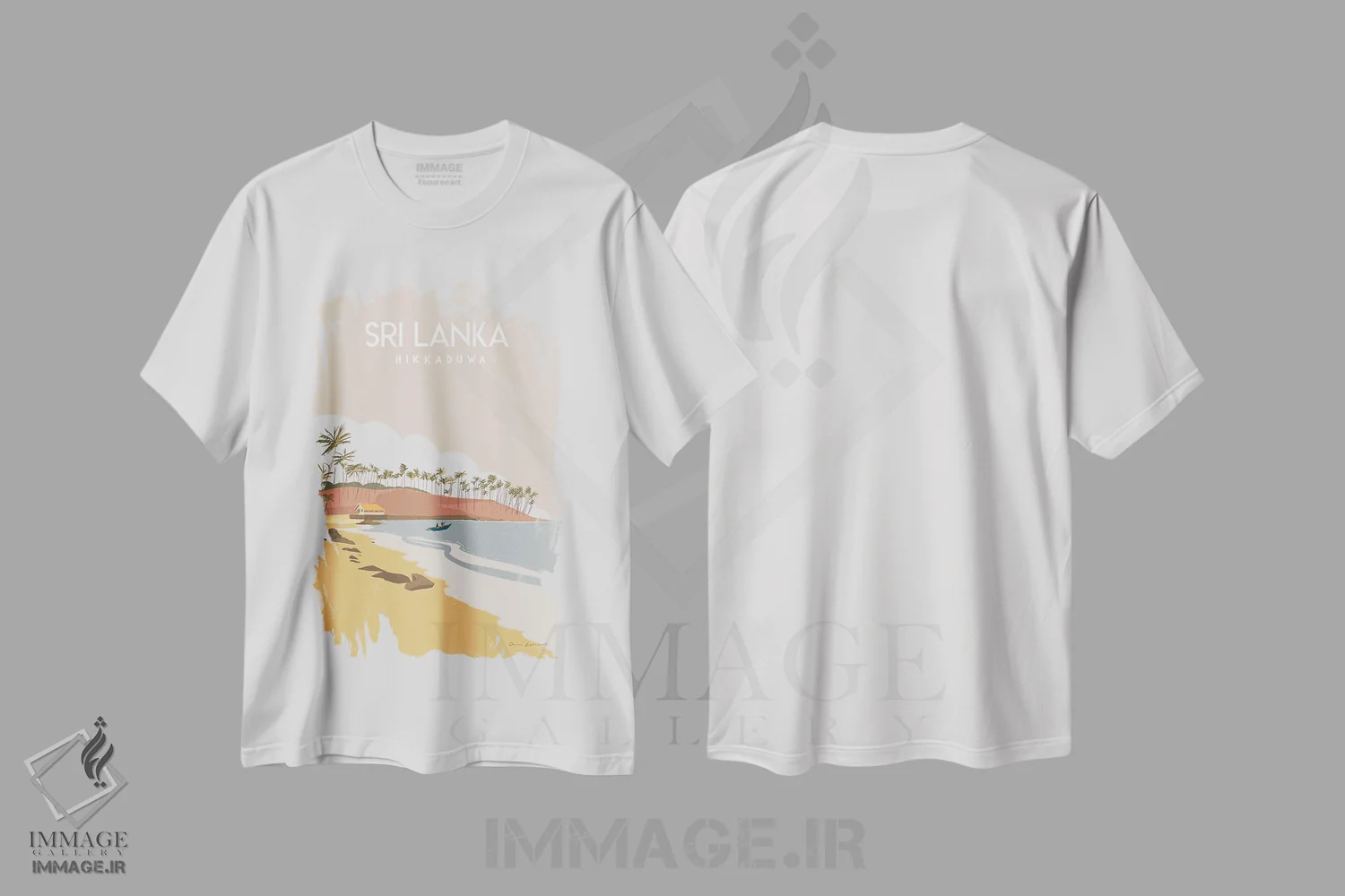 تیشرت سفید طرح دار سری لانکا، دکور ساحلی اثر عمر اسکالانته | immage.ir