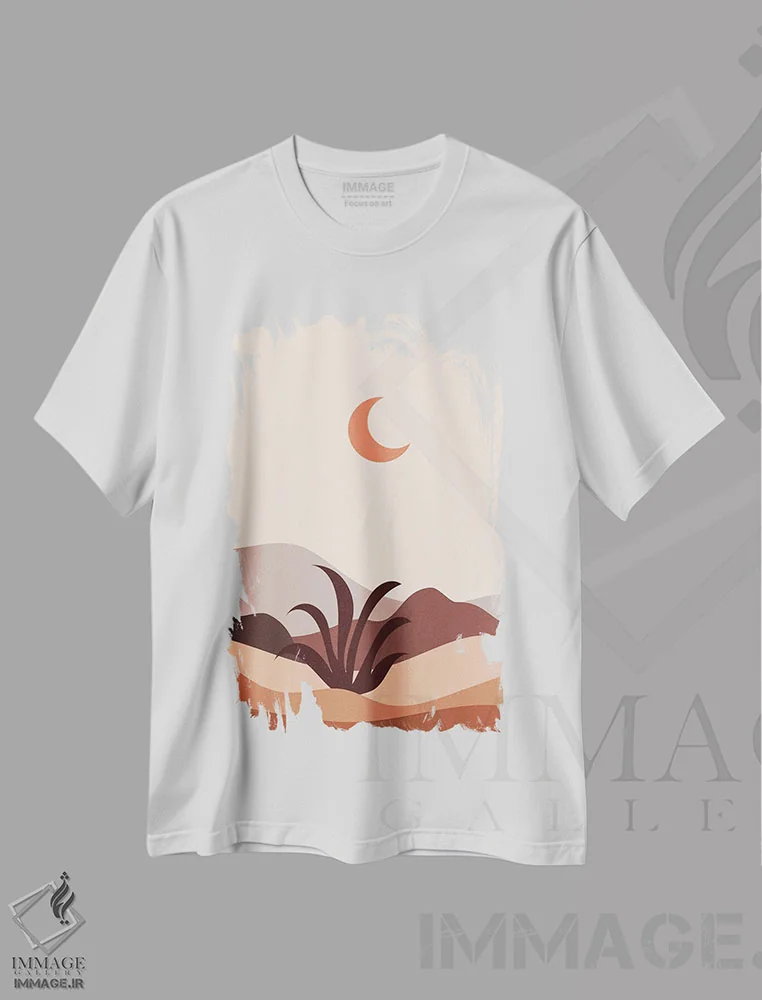 تیشرت سفید طرح دار بیابان بوهو II، دکور بوهمی اثر عمر اسکالانته | immage.ir