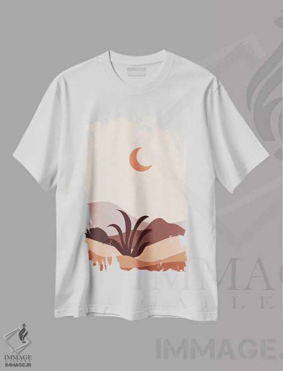 تیشرت سفید طرح دار بیابان بوهو II، دکور بوهمی اثر عمر اسکالانته | immage.ir