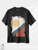 تیشرت مشکی طرح دار منظره بوهو I، دکور بوهمی اثر عمر اسکالانته | فروشگاه ایماژ