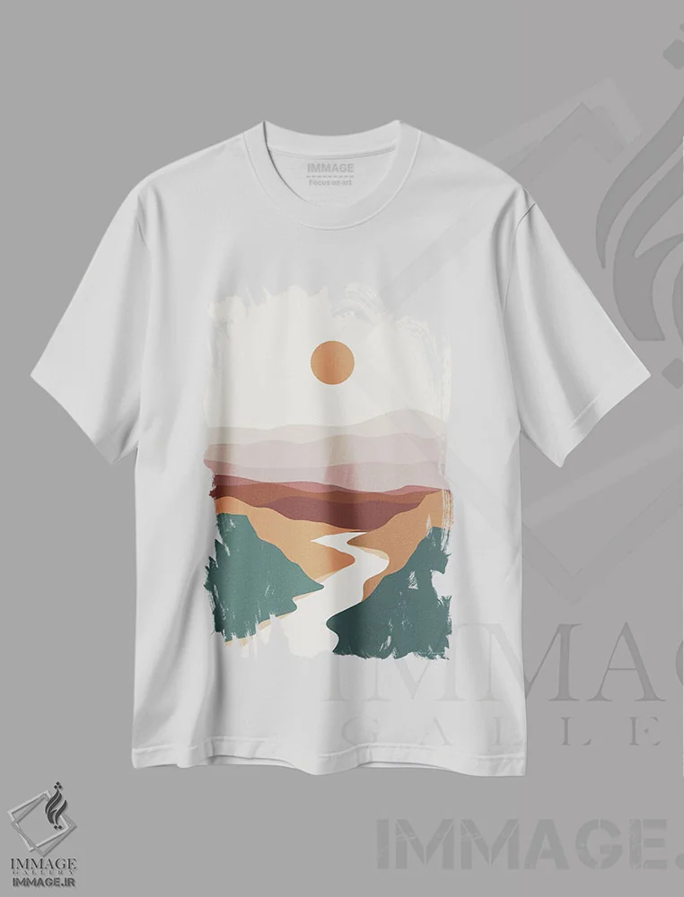 تیشرت سفید طرح دار دره بوهو II، دکور بوهمی اثر عمر اسکالانته | فروشگاه ایماژ