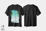 تیشرت مشکی طرح دار مالیبو، دکور ساحلی اثر عمر اسکالانته | immage.ir