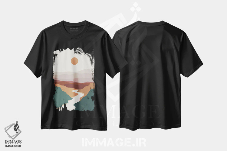 تیشرت مشکی طرح دار دره بوهو II، دکور بوهمی اثر عمر اسکالانته | immage.ir