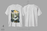 تیشرت سفید طرح دار ماجراجویی در طبیعت II، دکور کلبه و لژ اثر عمر اسکالانته | immage.ir