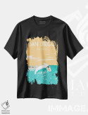 تیشرت مشکی طرح دار سن دیگو، دکور ساحلی اثر عمر اسکالانته | immage.ir