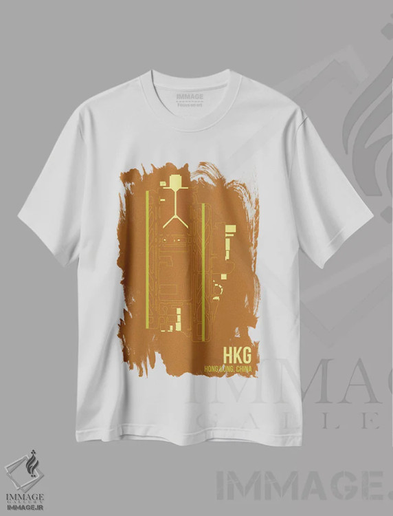 تیشرت سفید طرح دار هنگ کنگ، تزئینی اثر ۰۸ لفت | immage.ir