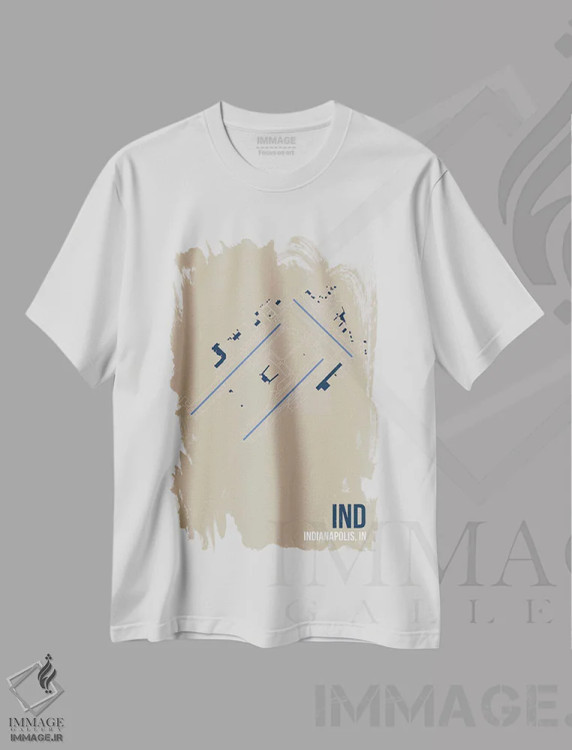 تیشرت سفید طرح دار ایندیاناپولیس، تزئینی اثر ۰۸ لفت | فروشگاه ایماژ