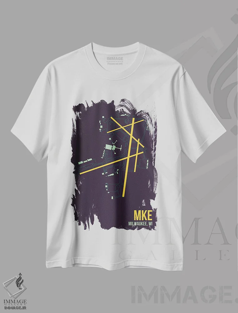 تیشرت سفید طرح دار میلواکی، تزئینی اثر ۰۸ لفت | فروشگاه ایماژ