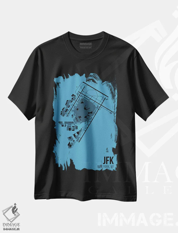 تیشرت مشکی طرح دار نیویورک، تزئینی اثر ۰۸ لفت | immage.ir
