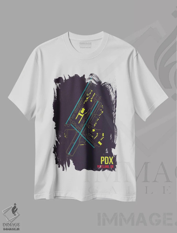 تیشرت سفید طرح دار پورتلند، تزئینی اثر ۰۸ لفت | immage.ir