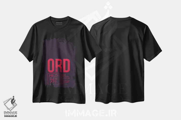 تیشرت مشکی طرح دار شیکاگو، تزئینی اثر ۰۸ لفت | immage.ir