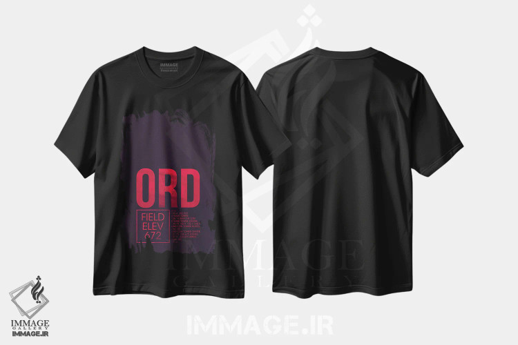 تیشرت مشکی طرح دار شیکاگو، تزئینی اثر ۰۸ لفت | immage.ir