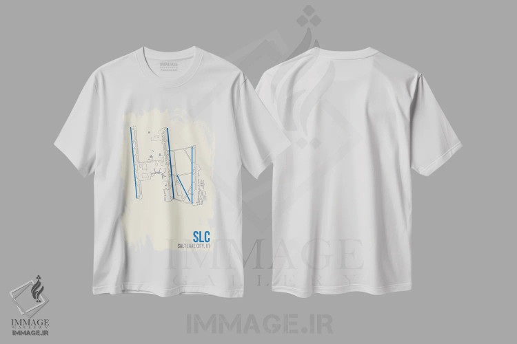 تیشرت سفید طرح دار سالت لیک سیتی، تزئینی اثر ۰۸ لفت | immage.ir