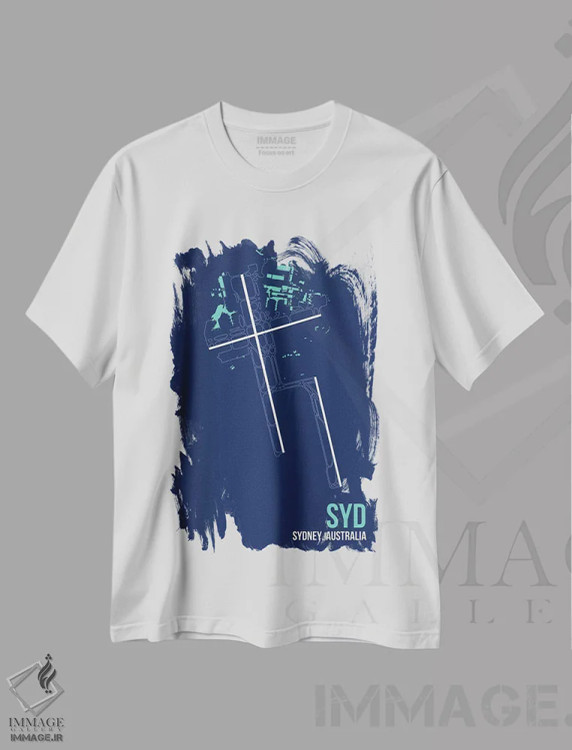 تیشرت سفید طرح دار سیدنی، تزئینی اثر ۰۸ لفت | فروشگاه ایماژ