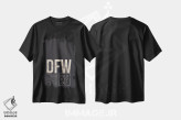 تیشرت مشکی طرح دار کد فرودگاه دالاس/فورت ورث، تزئینی اثر ۰۸ لفت | فروشگاه ایماژ
