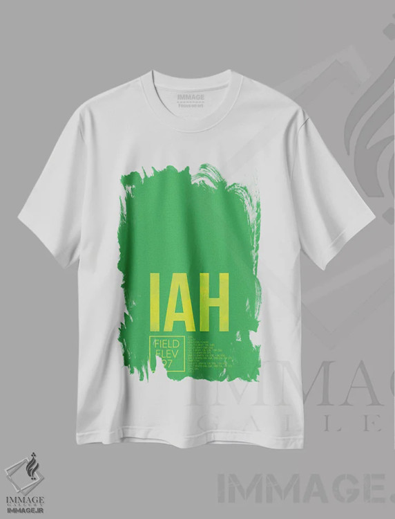 تیشرت سفید طرح دار هیوستون، تزئینی اثر ۰۸ لفت | فروشگاه ایماژ