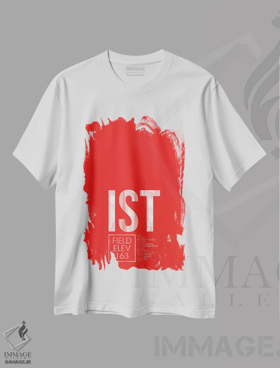 تیشرت سفید طرح دار استانبول، تزئینی اثر ۰۸ لفت | immage.ir