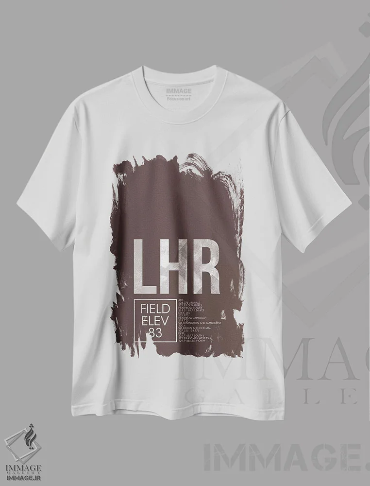 تیشرت سفید طرح دار لندن، تزئینی اثر ۰۸ لفت | فروشگاه ایماژ