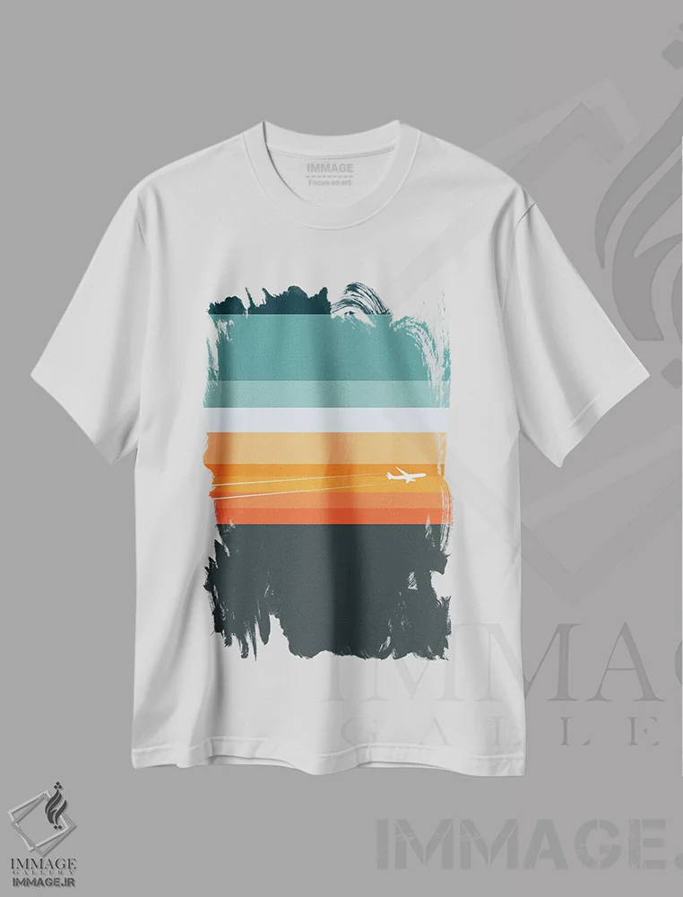 تیشرت سفید طرح دار صبح ها بهترین زمان هستند، هنر دیجیتال اثر ۰۸ لفت | فروشگاه ایماژ