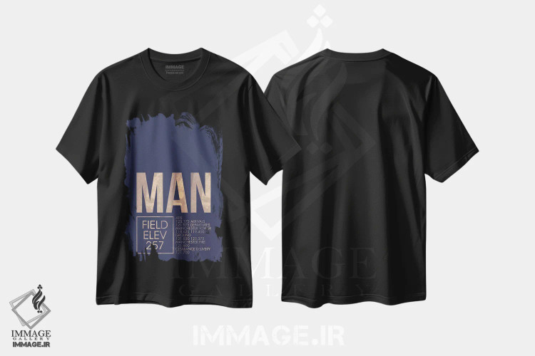 تیشرت مشکی طرح دار منچستر، تزئینی اثر ۰۸ لفت | فروشگاه ایماژ