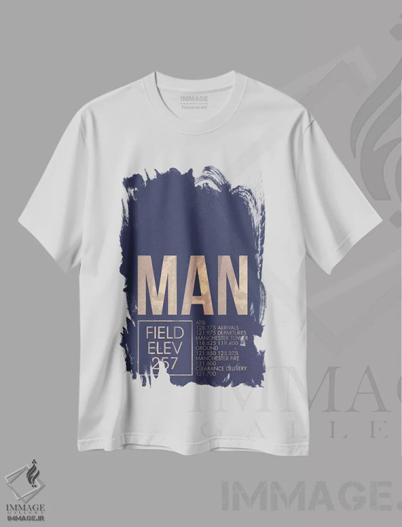 تیشرت سفید طرح دار منچستر، تزئینی اثر ۰۸ لفت | immage.ir