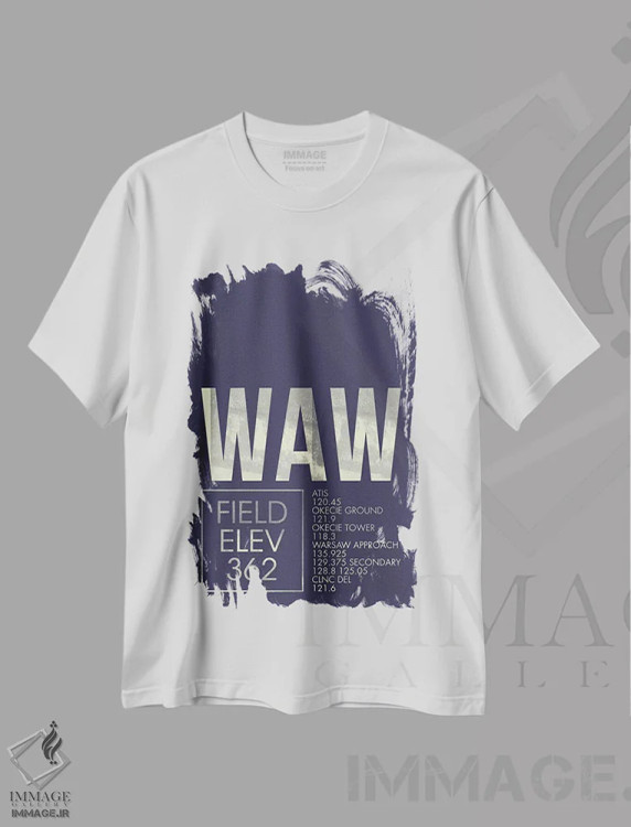 تیشرت سفید طرح دار ورشو، تزئینی اثر ۰۸ لفت | فروشگاه ایماژ