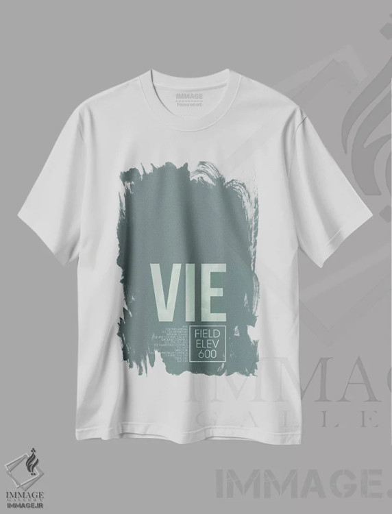 تیشرت سفید طرح دار وین، تزئینی اثر ۰۸ لفت | immage.ir