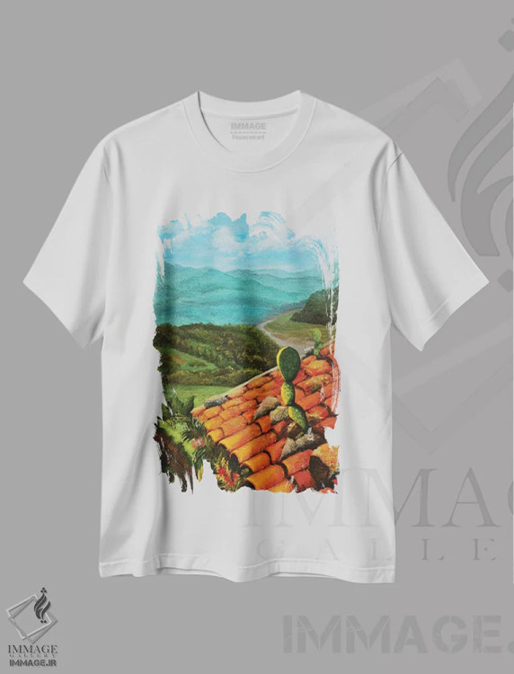 تیشرت سفید طرح دار بام های خورشیدی؛ سیسیل، دکور معاصر اثر اوکسانا افتیه وا | immage.ir