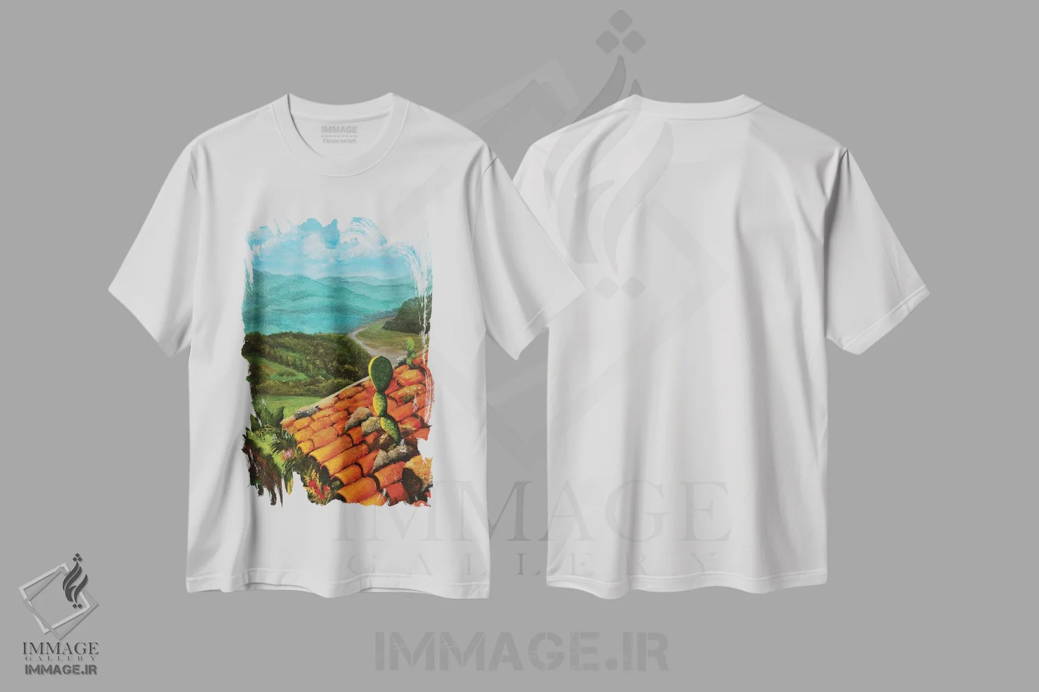 تیشرت سفید طرح دار بام های خورشیدی؛ سیسیل، دکور معاصر اثر اوکسانا افتیه وا | immage.ir