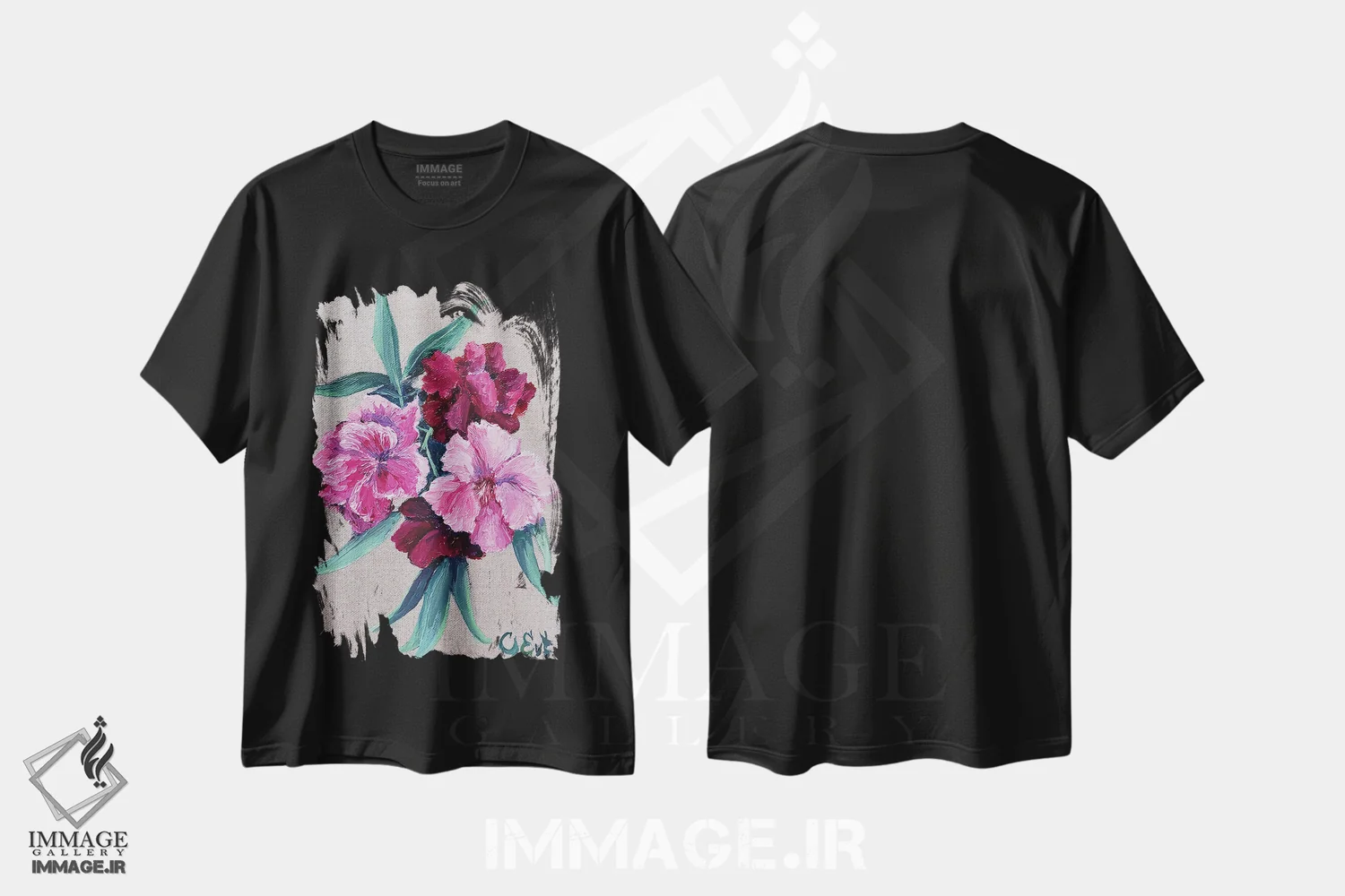 تیشرت مشکی طرح دار خرزهره، دکور معاصر اثر اوکسانا افتیه وا | فروشگاه ایماژ