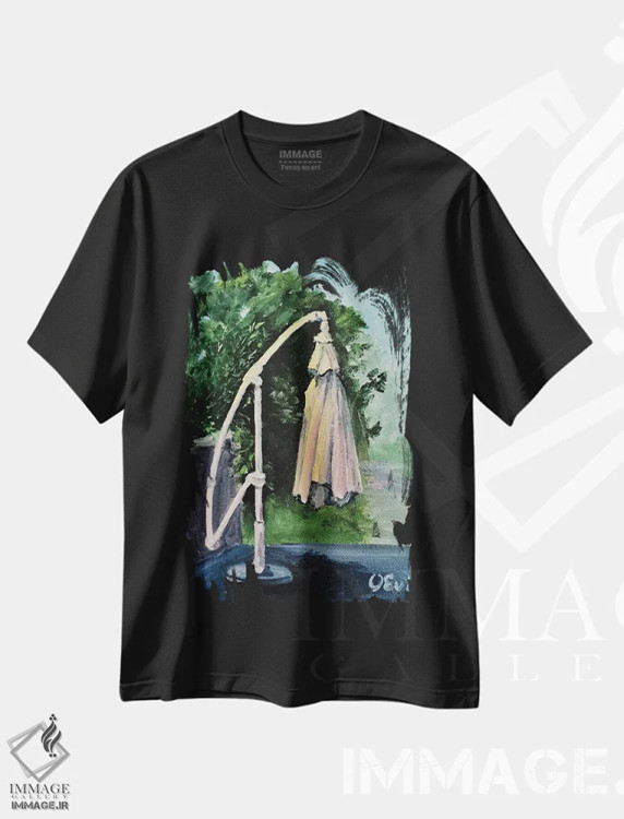 تیشرت مشکی طرح دار چتر غمگین، دکور معاصر اثر اوکسانا افتیه وا | immage.ir