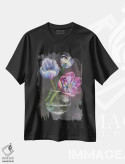 تیشرت مشکی طرح دار طبیعت بی جان با لاله ها، دکور معاصر اثر اوکسانا افتیه وا | immage.ir