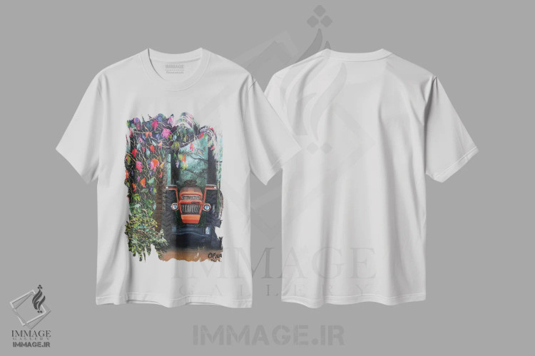 تیشرت سفید طرح دار طرح پاییزی، دکور معاصر اثر اوکسانا افتیه وا | immage.ir