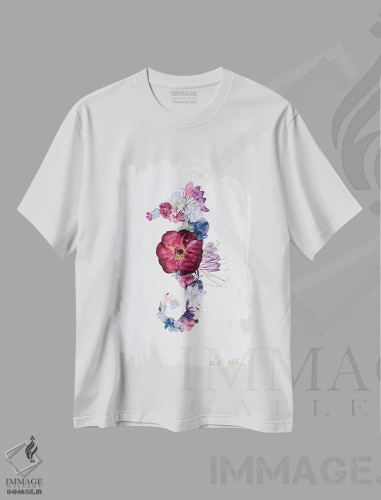 تیشرت سفید طرح دار اسب دریایی، تزئینی اثر آکسی آی فلورال کو | فروشگاه ایماژ