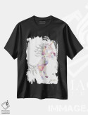 تیشرت مشکی طرح دار تک شاخ، تزئینی اثر آکسی آی فلورال کو | immage.ir