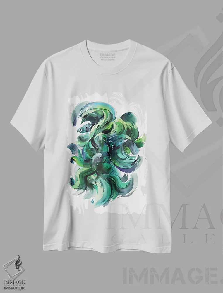 تیشرت سفید طرح دار سردرگمی اثر الگا آکسنوا | immage.ir