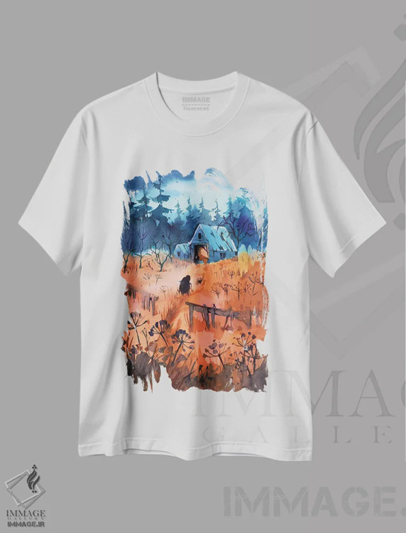 تیشرت سفید طرح دار خودایزوله سازی، هنر دیجیتال اثر الگا آکسنوا | فروشگاه ایماژ