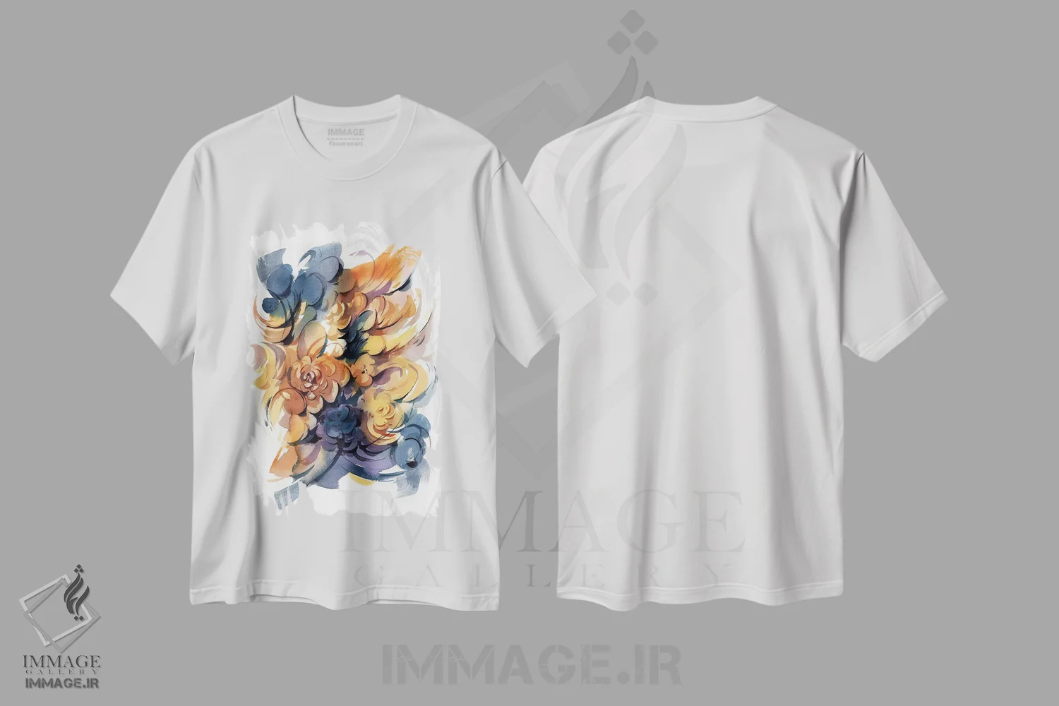 تیشرت سفید طرح دار درگیری اثر الگا آکسنوا | immage.ir