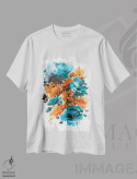 تیشرت سفید طرح دار انتزاع تابستانی اثر الگا آکسنوا | فروشگاه ایماژ